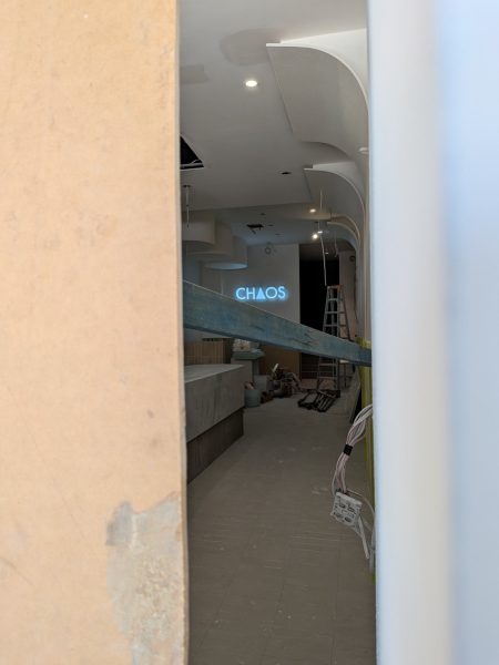 Peek into the new café Chaos, on Great North Road near Sushi Maru., Five Dock shops